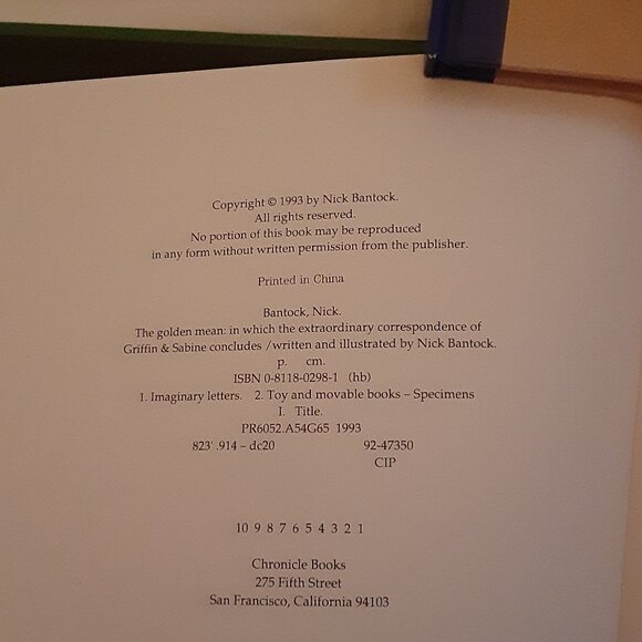 Book Trilogy: Griffin & Sabine, Sabine's Notebook, The Golden Mean * by Bantock - Picture 9 of 14